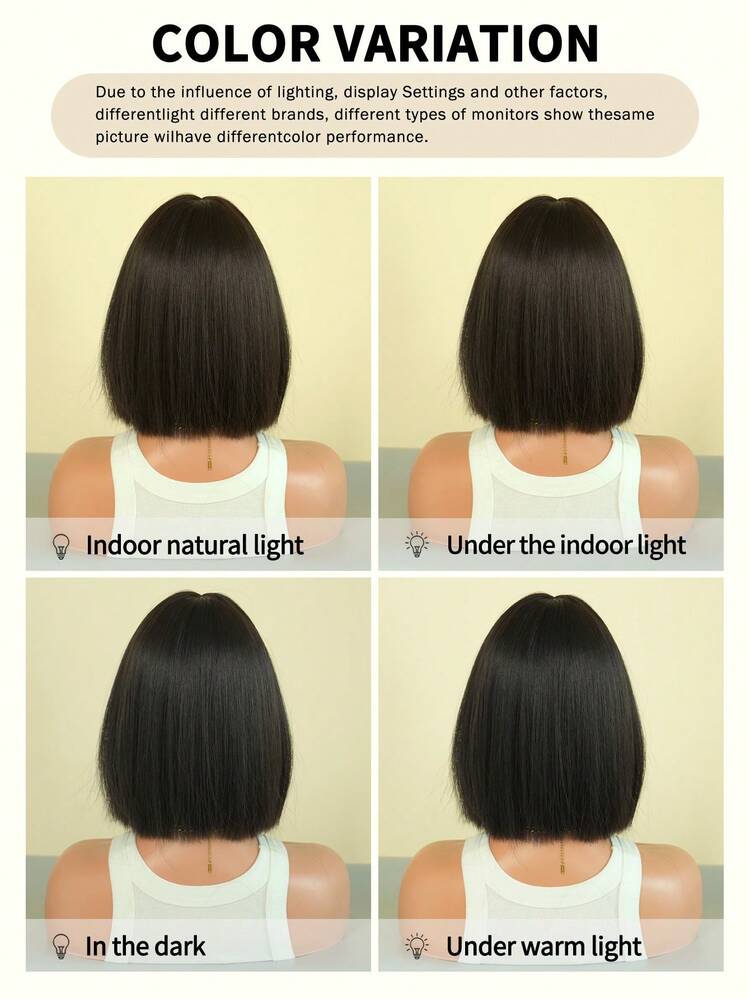 NICKY WALL Dark Brown Bob Wigs For Women Short Straight Cute Wig With Bangs Natural Fashionable Synthetic Heat Resistant Fiber Wig For Girls Daily Party Use 12 Inch ( Black-Brown ) - Black Brown - View 7