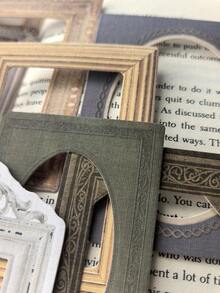 10pcs/Pack Vintage Frame Hollow Textured Stickers For Scrapbooking & Decoration Paper Material Papers Back To School