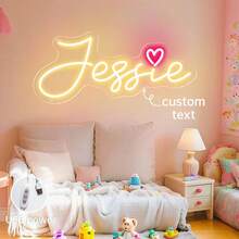 Customized Neon Sign With Heart Shape - Personalized Neon Light Name Sign, Gift For Girls, Kids Bedroom Decor, Neon Sign With Heart Shape, Customized Neon Sign, Suitable For Graduation Decoration, Birthday, Christmas Gift, Back To School Illuminated Sign - Simple Letters - View 7