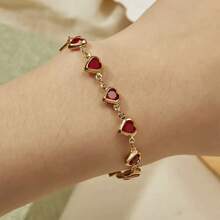 1 pieza/5 piezas Conjunto de pulsera y tobillera con corazón rojo para mujer - Multicolor - Ver 6