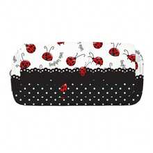 1个瓢虫图案翻盖铅笔盒，大容量双层设计，采用耐用涤纶面料，可水洗，适合学生使用，文具包 - 彩色 - 查看 15