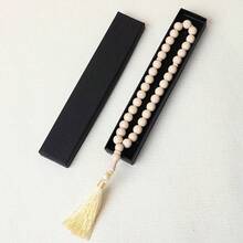 33pcs Black Gemstone Beaded Necklace With Tassel - Middle Eastern Style Fashionable Men's Rosary - Multicolor - View 4