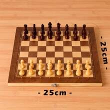 Chess Game, Folding Board, Checkers, Backgammon, Professional Wood, 3 In 1 - 棋 - 查看 7
