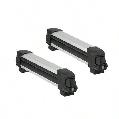 Ski Snowboard Roof Rack, Holds 4 Skis Or 2 Snowboards, 2 Aluminum Universal Car Roof Racks With Lock Rubber Padding, Compatible With Fishing Rods And Most Slotted Crossbars