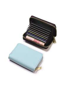 Zipper Credit Card Holder Wallet, With Card Slots, PU Material, Accordion Style Wallet, Unisex Mini Wallet, Small Card Case, Gift/Christmas Gift/Small Gift/Accessory - Multicolor - View 13