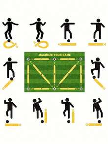 1pc Football Training Mat, Non-Slip, Noise Reduction, Home Use, Carpet Training Mat, Lawn Series Mat - Multicolor - View 7