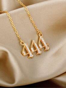 1 Pc Angel Number Necklaces For Women Men Lucky Numbers 111 222 333 444 555 777 888 999 111 Zirconia Pendant Necklace Birthday Party Jewelry Gifts