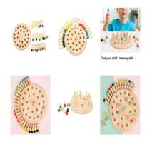 [Wooden Memory Game] Portable Wooden Memory Matching Game 1Set | Family Strategy Board Game For Holiday Gifts And Brain Training - Nhiều màu - Xem 10