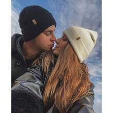 Beanie For Men Women Cuffed Thick Knitted Unisex Winter Hat Beanies Skull Cap - 白色 - 查看 6