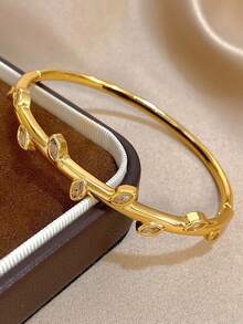 18K镀金防褪色奢华星形锆石手镯套装，女士优雅甜美礼物，圣诞节嘉年华冬季珠宝，婚礼狂欢/舞会/派对/日常配饰，周年纪念日情人节波西米亚风珠宝生日伴娘礼物 - 彩色 - 查看 9