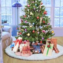 Genérico Falda de árbol de Navidad, 120CM Piel Sintética Faldas de árbol, tapete para arbol de Navidad, para Decorar el árbol de Navidad y Fiestas navideñas(default) - Multicolor - Ver 4