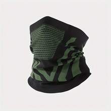 男女通用冬季保暖颈套/面罩，适合骑行、跑步、徒步、露营、滑雪等户外活动。产品特点包括弹性和透气性。