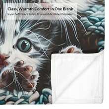 Kuschelige Coperta Natalizia Cartoon Group of Adorable Kittens in Knitted Blanket Morbida Multifunzionale Idea Regalo Perfetta per Amanti dei Gatti Offerta Imperdibile - Multicolore - Visualizzare 8