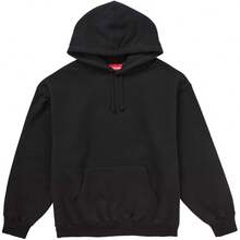 Supreme Satin Applique Hooded Sweatshirt FW24 | Authentic Designer Premium Heavyweight Crossgrain Fleece Hoodie | Essential Streetwear Collector's Luxury Layering Outerwear Pants Set Black - 黑色連帽衫 - 查看 2