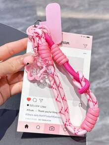 1PC Dual-Purpose Dual Color Mobile Phone Lanyard Short For Women's Wrists, Short For Thumbs, Dual-Purpose Adjustable Braided Lanyard For Outdoor Travel, Mountaineering, Travel, Anti Throw Lifting Chain Strap, Mobile Phone Case Pendant, Small Lanyard New Design, Comes With A Pad Gift, Suitable For Mothers, Family, Friends' Birthdays - Various Colors - View 5