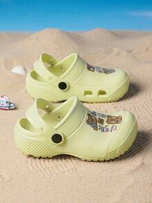 1双男童可爱卡通熊休闲轻便透气沙滩凉鞋，时尚百搭，适合春夏穿着 - 米色 - 查看 5