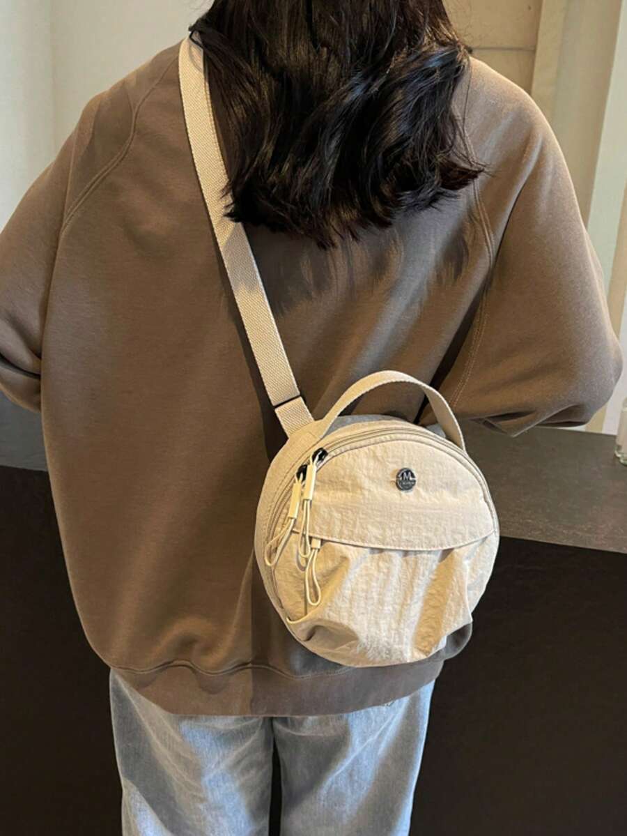 1 chiếc túi tròn mini - Túi đeo vai đa năng nhẹ, tiện dụng, kiểu dáng đơn giản - Túi quà tặng cho nữ mùa thu, đông, Giáng sinh, túi du lịch đa năng thời trang thường ngày, túi đi nghỉ mát, túi đựng đồ dùng học tập mùa hè, túi đeo hông có ngăn bên hông, đồ dùng cần thiết cho học sinh năm mới.