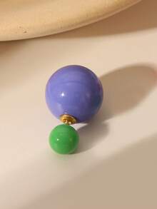 1 对亚克力时尚百搭甜美风格耳钉，适合女性日常佩戴、新年、圣诞节、情人节、复活节等场合 - 彩色 - 查看 13