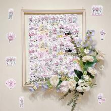 50 buc autocolante drăguțe cu desene animate cu animale, design pastelat roz moale cu iepurași, autocolante decorative pentru telefon, plicuri, scrapbooking - Baby Pink - Vizualizare 8