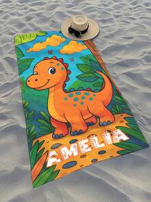 Personalized Kids Beach Towel,Summer Birthday Gift For Kids,Summer Vibes,Girls Beach Trip,Custom Beach Towel,Swimming Pool,Beach Decor - Multicolor - View 4