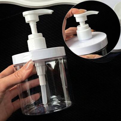 1pc 500ml Transparent Pump Bottle, Large Capacity Dispenser Bottle For Lotion, Body Wash, Hand Soap, Shampoo