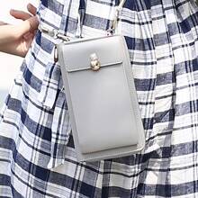 Bolso de Hombro para Teléfono de Gran Capacidad, Pequeño y Exquisito, Cartera Multifuncional, Bolso Cruzado para Mujeres - Marrón - Ver 7