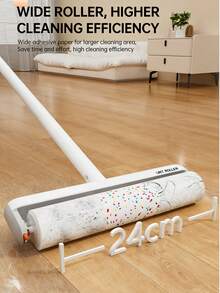 1pc Retractable & Foldable Lint Roller, Suitable For Bed, Floor, Clothes, Hair - White - View 3