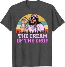 Vintage Retro Crop Cream T-Shirt - White - View 3