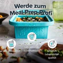 Gift Set - Kitchen Set With 2 Tbsp 1/2 Cup 1 Cup And 2 Cup Silicone Freezer Trays With Lids - Meal Prep And Kitchen Storage Solutions - Aqua - Aqua - View 3