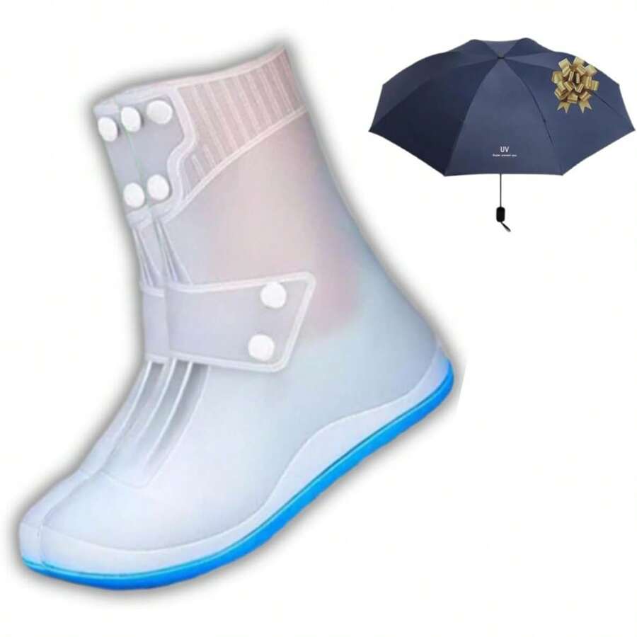 EstiloTendenciaCubre Zapatos Impermeable, Paraguas Para Sol, Regalo, Cubrezapatos Impermeable Silicona Antideslizante, Se Pueden Usar En Climas Lluviosos Y Nevados, Adecuadas Para Hombres Y MujeresCalidad PremiumVersióN Mejorada - Negro - Ver 1