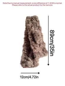 1pc Women's Solid Color Faux Fur Scarf, Warm Thick Scarf For Winter - Multicolor - View 2