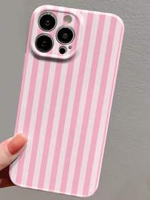 1 件装极简条纹图案亮面穿孔塑料手机壳，兼容 11/12/13/14/15/16/17 Pro Max，防水、防震、防刮擦 - 彩色 - 查看 4