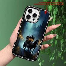 Exquisite Midnight Carriage Diamond-Studded Phone Case, Double-Sided Full Diamond Design, Shimmering And Unique Style |   Durable Pattern |   Impact-Resistant And Drop-Resistant |   Brushed Non-Slip |   Dezenter Luxury |   Compatible With IPhone 17, 16, 15, 14 - Black - View 10