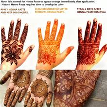 4pcs Natural And Organic Brown Henna Cone, Brown Henna Tattoo, Temporary Tattoo, Henna Tattoo ,Semi-Permanent Hayna Hanna Temporary Waterproof Tattoo Cream Stencil Colouring For Temporary Tattoo Body Painting - 棕色 - 查看 6