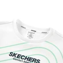 Skechers Áo nỉ dài tay cổ tròn dệt kim tối giản dành cho bé trai - trắng - Xem 3