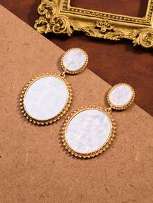 1 Pair Exclusive Geometric Disc Earrings, Romantic French Palace Style - Disc Earrings - View 4