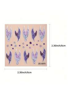 1 Sheet 5D Relief Nail Sticker, Modern Luxury Style, Same Style But Different Colors, Metal Silvery Craftsmanship, Colored Gemstones, DIY Self-Adhesive Sticker For Nail Decoration, Suitable For Women And In Nail Art Decoration, Nail Embellishment - Nhiều màu - Xem 11