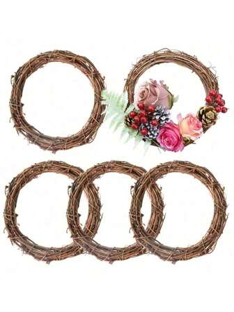 1-3 st naturliga vinrankor, vinrankor, torr rund krans, lämplig för DIY-julpynt, väggdekorationer till ytterdörren, bröllops- och festdekorationer, fotorekvisita