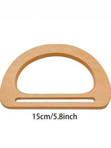 2pcs D-Shaped Wooden Wallet Handle, Durable Bag Grip Accessory Suitable For DIY Woven Straw Beach Bags And Handbags - Multicolor - View 5