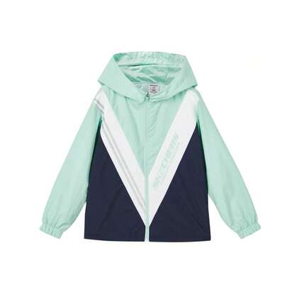 Skechers 男童撞色新款戶外防風運動夾克