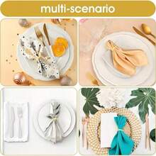 100pcs/50pcs/12pcs Set Gold Leaf Napkin Rings, Restaurant Dining Cloth Napkin Holders - Gold - View 6