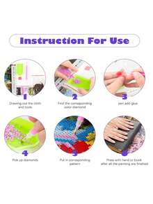 1 pieza Kit de pintura de diamantes con tema animal, pintura artística divertida, colores vibrantes y detalles intrincados, perforación completa con herramientas, decoración del hogar para sala de estar/dormitorio, regalo para fiestas - Multicolor - Ver 5