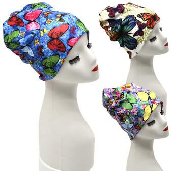 Y2K Colorful Butterfly Print Unisex Bonnet - Double-Layer Windproof Hat, Breathable Lightweight Design For Outdoor Activities, Fashionable Casual Cap With Vibrant Pattern, Stylish Headgear, Detailed Headwear