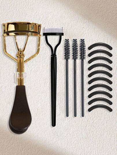 Juego de rizador de pestañas de lujo - Mango grande y cómodo, ahorro de presión y preciso, incluye separador de pestañas, cepillo de pestañas, almohadillas de repuesto, solución integral para las necesidades de las pestañas, rizado indoloro y conformación duradera, kit de herramientas de maquillaje profesional para artistas, regalo de belleza elegante para mujeres