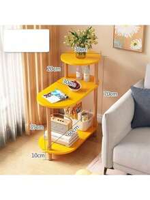 3-Tier Modern Gold Edge Side Table - Space-Saving, Movable Coffee Table For Living Room And Outdoor Use