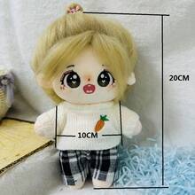 20cm甜美娃娃，黑色炸发裸娃娃，可爱毛绒娃娃，娃娃脸部需要化妆，长发造型需要自己修饰。 - 彩色 - 查看 10