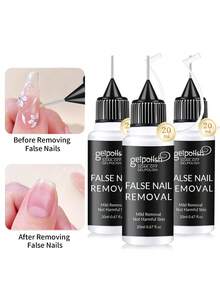 3PCS 20ml Pinpoint Nail Glue Remover For Press On, Multi-Functional Remover For Nails Tips, Gentle Glue Remover For Gel X Nails, Non-Acetone Nail Polish Remover - 無色 - 查看 1