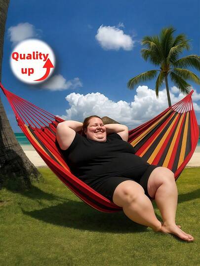 Camping Hammock - Portable Thick Canvas Hammock, Durable Canvas Single-Person Hammock With 2 Anti-Roll Balance Beams And Sturdy Metal Hanging Straps, Suitable For Camping, Yard, Backyard, Outdoor Activities. Ideal For Outdoor Camping, Yard, Travel And Gatherings.