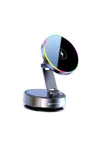 车载磁吸无线充电支架，可折叠便携，15W无线磁吸充电器，真空吸盘式设计，适用于手机，可伸缩折叠支架，适用于汽车、桌面和健身场所，不含电池 - 彩色 - 查看 14