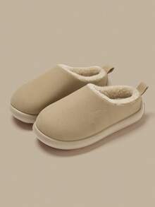 Pantofole scivolabili in stile coreano, imbottite, adatte per autunno/inverno, unisex. Pantofole casual chiuse con punta, calde e soffici in pelliccia, per donna - Caffè leggero - Visualizzare 5